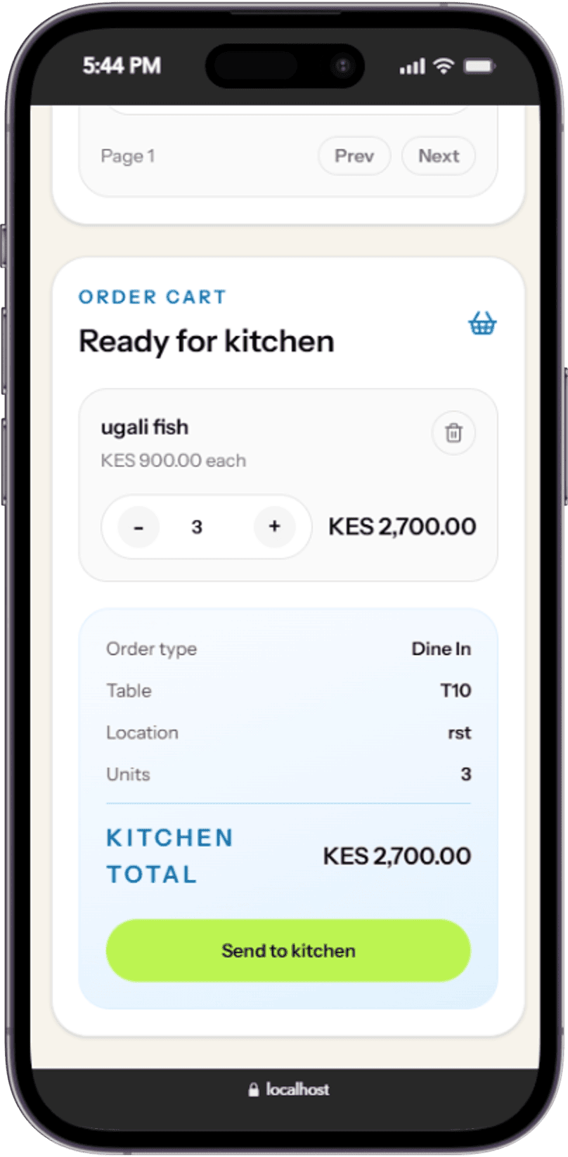 Keep kitchen preparation aligned with service.